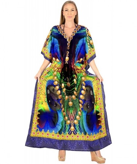 Cover-Ups Women's Maxi Kaftan Swimsuit Cover Ups Sleep Casual Dress Drawstring - Multi_x872 - C818IE5HI7Q