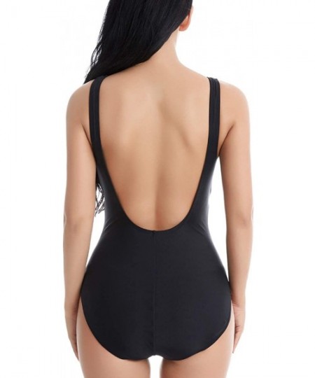 One-Pieces Women's Sexy Hollow Out Embroidered Bikini One Piece Swimsuit - Black Bow - C118RLZZRUU