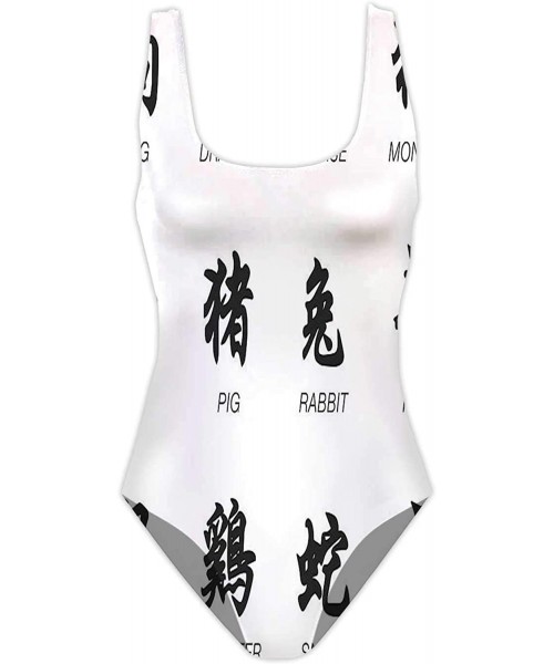 One-Pieces Hand Shadow Puppets swan-Women's Conservative Athletic One Piece Training Swimsuit Bear S - Multi 13 - C2190TKLA42