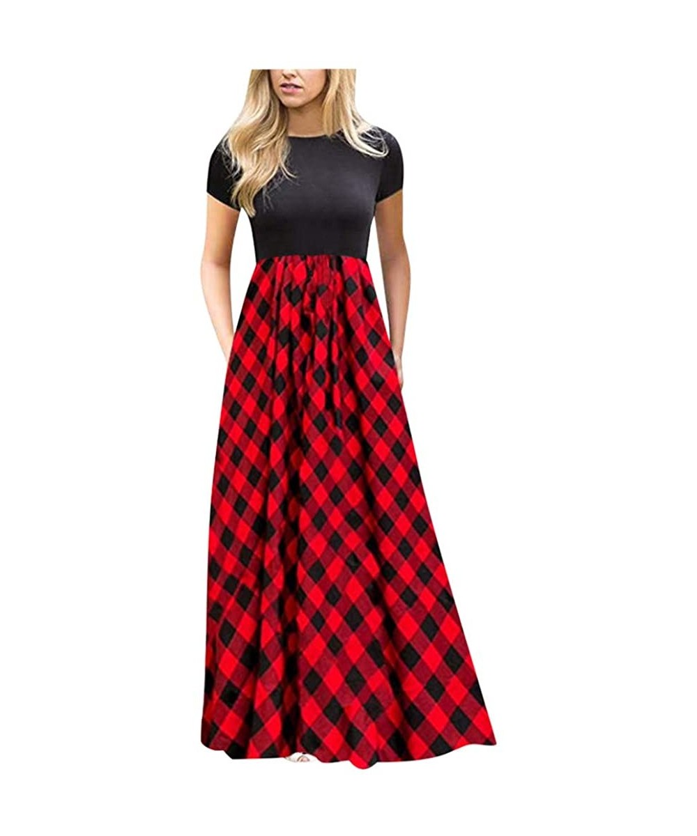 Cover-Ups Women Tunic Tops Dresses Lady Plaid Button Irregular Hem Sleeveless Evening Party Dress - 01-black - CZ1906ZOOH8