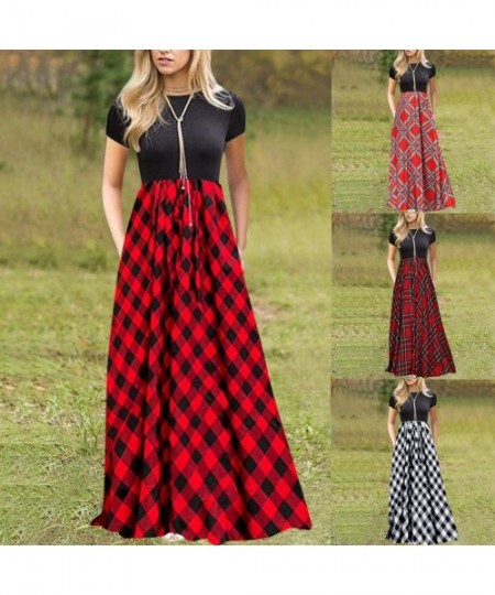 Cover-Ups Women Tunic Tops Dresses Lady Plaid Button Irregular Hem Sleeveless Evening Party Dress - 01-black - CZ1906ZOOH8