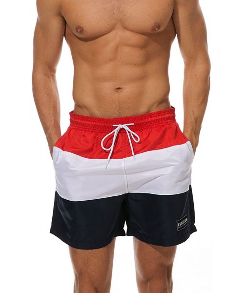 Trunks Men's Quick Dry Swim Trunks Colorful Stripe Beach Shorts with Mesh Lining Board Shorts Swimwear Bathing Suits by Alala...