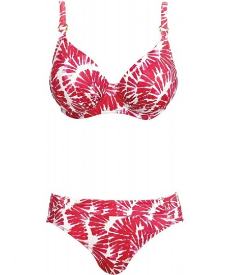 Tops Womens Lanai Underwire Gathered Full Cup Bikini Top - Rose Red - CO182OXWA52