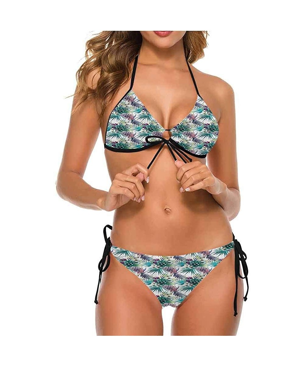 Bottoms Two Piece Swimsuits Floral- Exotic Blooms Foliage Great Fashion Piece - Multi 09-two-piece Swimsuit - C819E75QAHR