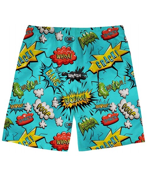 Board Shorts Quick Drying Summer Beachwear Mens Boys Swim Trunks Board Shorts Mesh Lining Breechcloth - Graffiti - C518OWI2Y9O