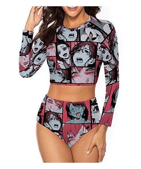 Tops Japanese Anime Girls Two Piece Hot Halter Rash Guard Crossback Soft Pads Swimwear for Swimming Various Styles Style1 8 -...