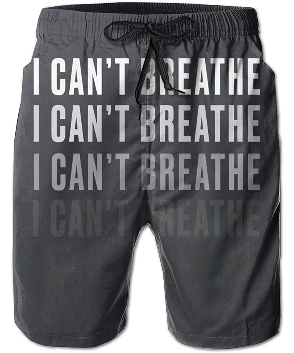 Board Shorts I Cant Breathe Black Lives Matter BLM Men's Beach Shorts Quick-Drying Swim Trunks Board Shorts for Summer Holida...