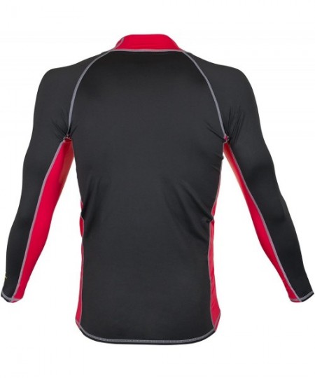 Rash Guards DS-46 Unisex Long Sleeve Spandex Rash Guard - Red - CH17YW43K3T