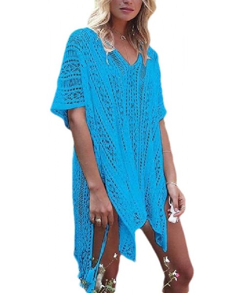 Cover-Ups Womens Cover-up Batwing Sleeve Bikinis Bathing Suit Knit Beach Dress - 3 - CU19D7UA2A0