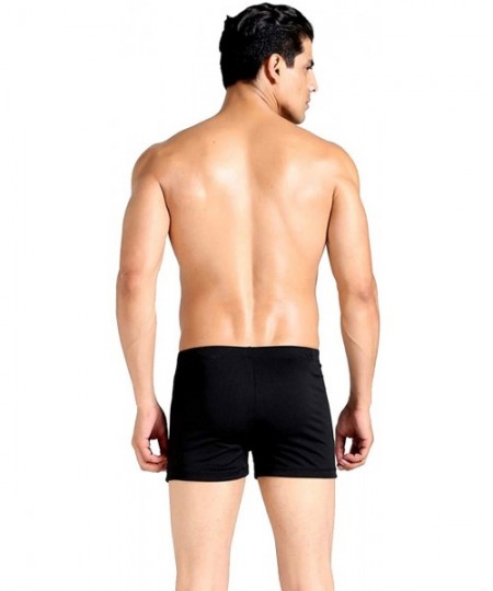 Briefs Men Swimwear Square Leg Swimsuits Swim Bikini Board Shorts Trunks - Black - C618H6GESDN