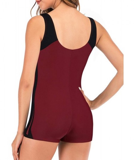 One-Pieces Swimsuits for Women Athletic Bathing Suits for Womens Swimwear One Piece Swimsuit Sports Swimming - A Wine - CQ199...