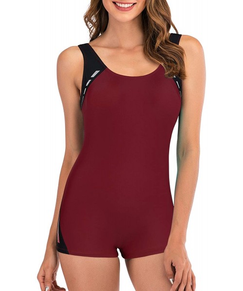 One-Pieces Swimsuits for Women Athletic Bathing Suits for Womens Swimwear One Piece Swimsuit Sports Swimming - A Wine - CQ199...