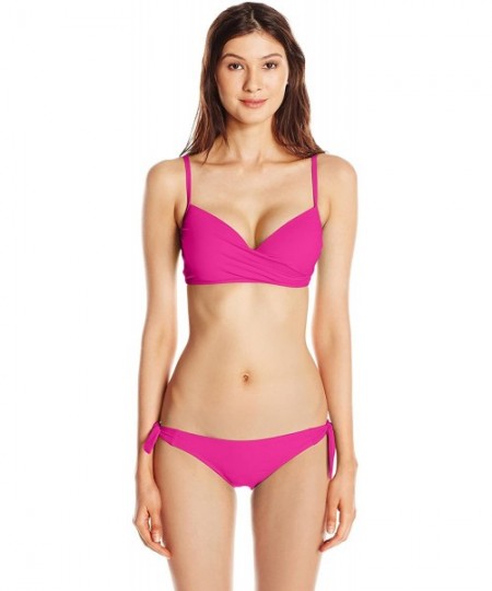 Tankinis Women's Sash Tie Side Med Bikini Bottom Swimwear - So Soft Magenta - CI12NRQN4TK