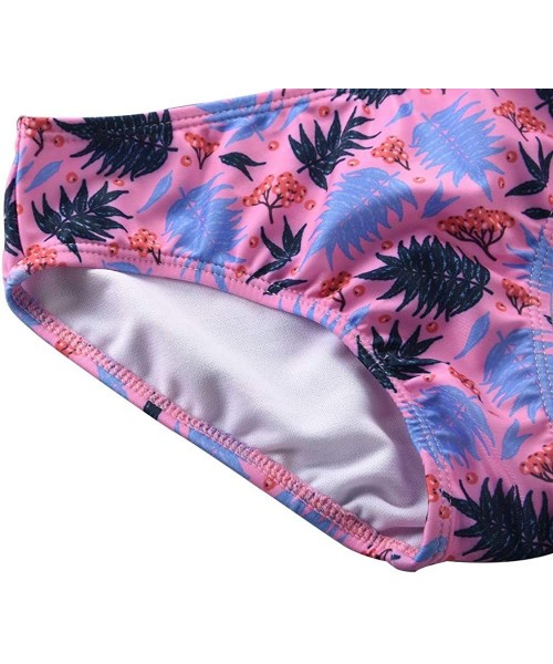 Sets Girl's Two Piece Swimsuit Floral Bikini Set Flounce Bathing Suit - Pink - CY18SUMWZIO