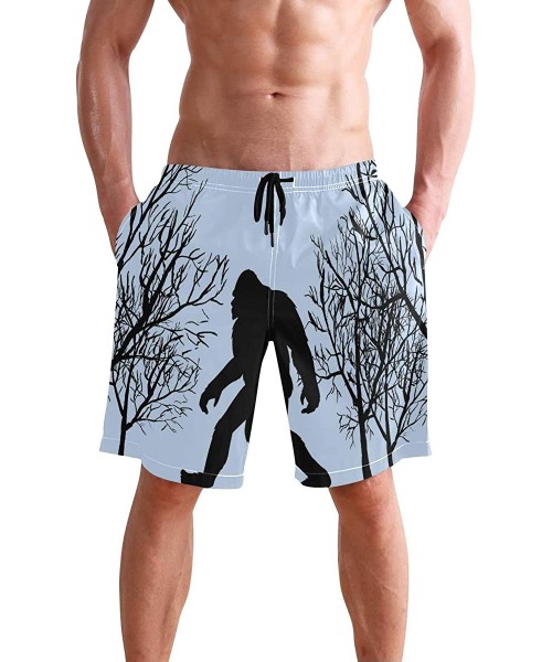 Board Shorts Mens Surfing Shorts Boxing Kangaroo Golden Swim Trunks Shorts - Bigfoot Cute - CK18XD5TTZ6