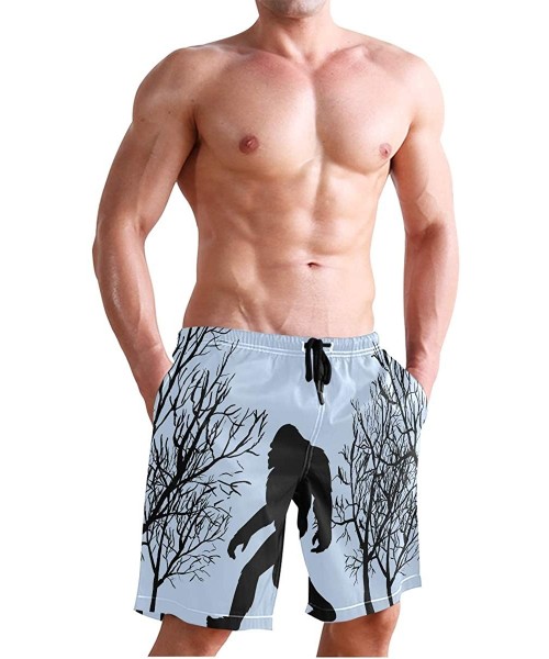 Board Shorts Mens Surfing Shorts Boxing Kangaroo Golden Swim Trunks Shorts - Bigfoot Cute - CK18XD5TTZ6