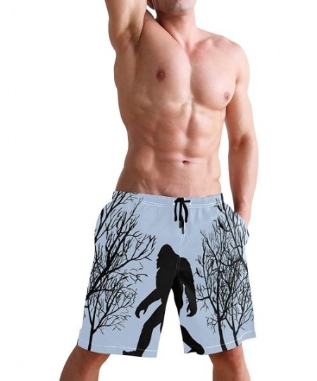 Board Shorts Mens Surfing Shorts Boxing Kangaroo Golden Swim Trunks Shorts - Bigfoot Cute - CK18XD5TTZ6