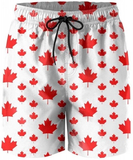 Trunks Men Canada Maple Leaf Pattern Swimming Trunks Biker Shorts Summer Camo Shorts - Red Canada Big - CA18XRHAIIS