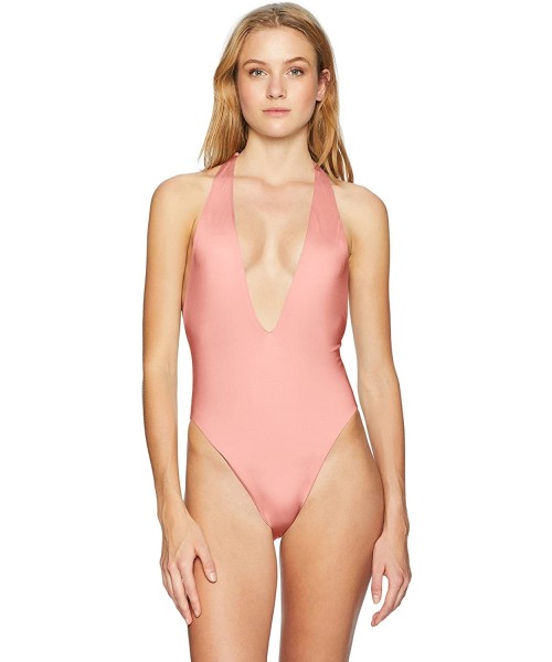 One-Pieces Women's High Leg One Piece Swimsuit - Coral - CE189IHSRXM