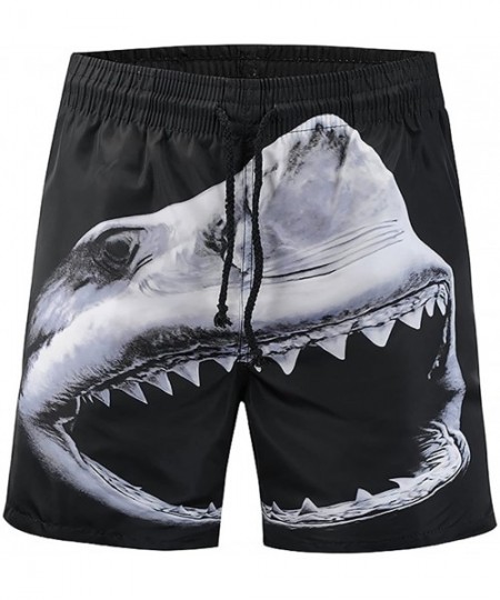 Board Shorts Men's 3D Print Beach Boardshorts Tropical Design Swimming Trunks - Black 03 - CJ18EGERXZ3