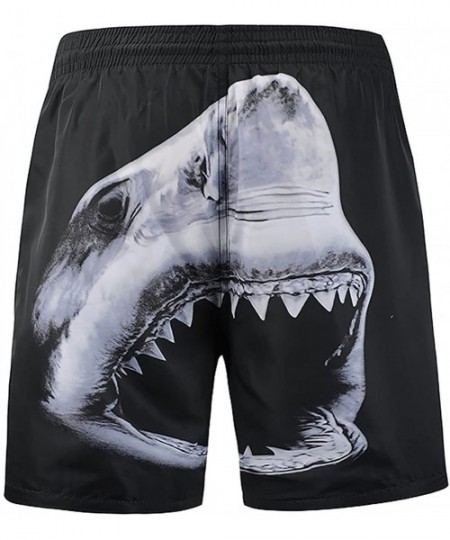 Board Shorts Men's 3D Print Beach Boardshorts Tropical Design Swimming Trunks - Black 03 - CJ18EGERXZ3