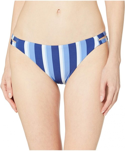 Sets Women's Double Strap Swimsuit Bikini Bottom - Parallel Stripe Navy - CU18Y5KXGUW