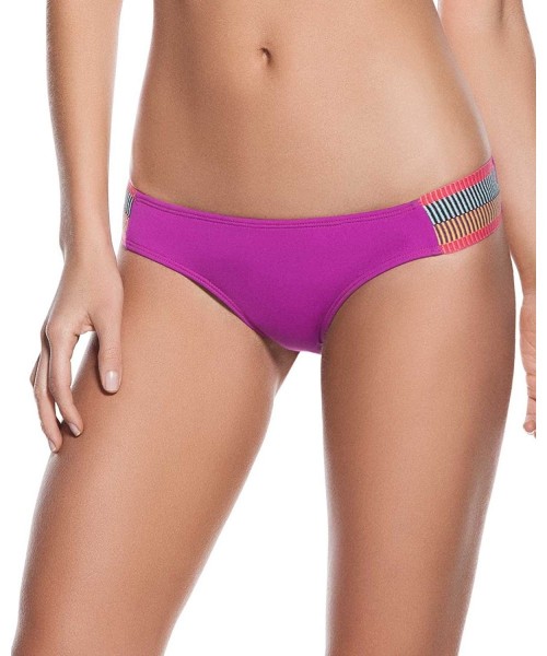 Bottoms Women's Every Day in Color Embelished Low Rise Bikini Bottom - Fuchsia - CX12O2LCAK0