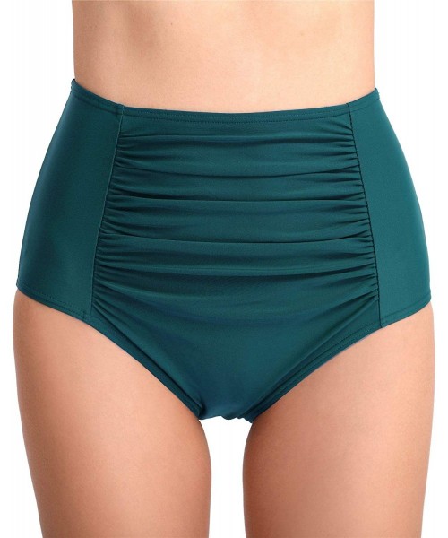 Tankinis Womens Bikini Bottoms/Skirt Swimsuit - High/Low Wasited/Tummy Control - High Waist-green - CA18SOXN0G9