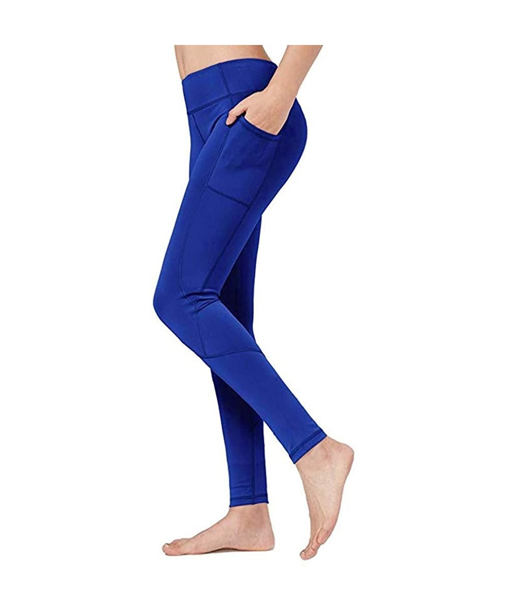 Board Shorts Women's Yoga Pants Workout Leggings Phone Pocket Running Running Athletic Tight Pants - Blue - CO194ITD7R5