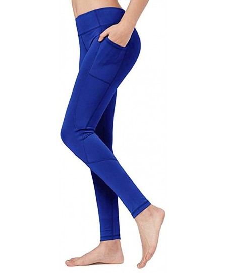 Board Shorts Women's Yoga Pants Workout Leggings Phone Pocket Running Running Athletic Tight Pants - Blue - CO194ITD7R5