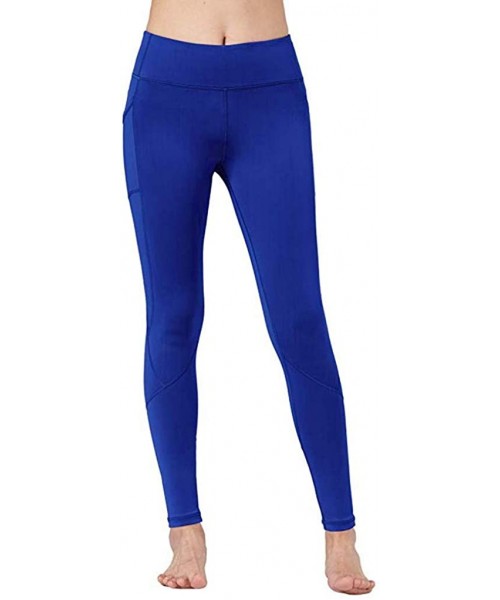 Board Shorts Women's Yoga Pants Workout Leggings Phone Pocket Running Running Athletic Tight Pants - Blue - CO194ITD7R5