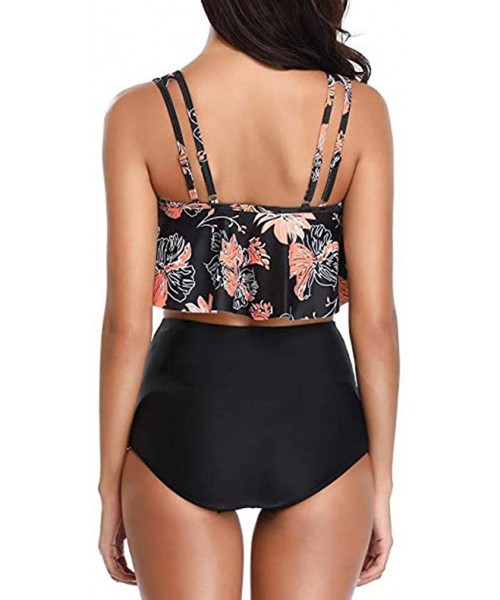 Tankinis Tankinis for Women Swimsuits Two Piece Plus Size Sexy Backless Halter Floral High Waisted Sunflower Print Swim Suits...