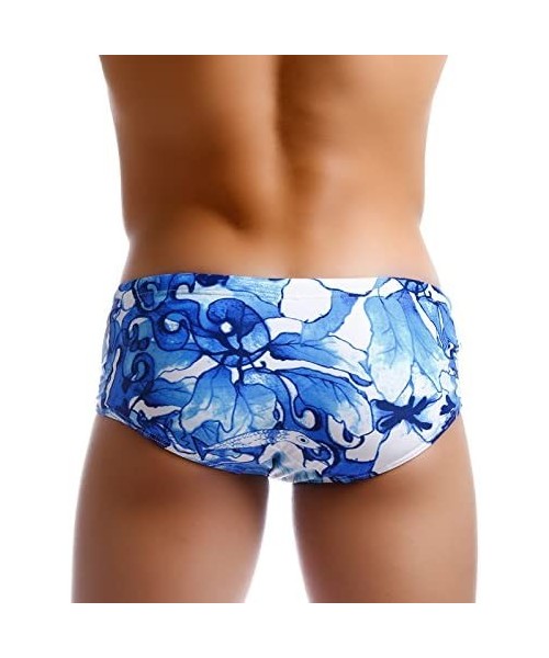 Briefs Sexy Men Swimwear Swimsuits Swimming Briefs Bikini Flowers Board Shorts - C612O35GJUD