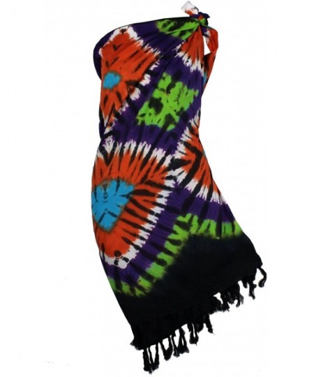 Cover-Ups Large Tie-Dyed Scarf- Sarong- Beach Cover-Up with Fringe - CZ186WEYCEN