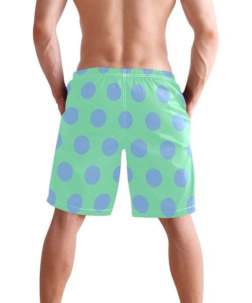 Board Shorts Purple White Polka Dots Men's Quick Dry Beach Shorts Swim Trunk Beachwear with Pockets - Color02 - CO18R2O708K