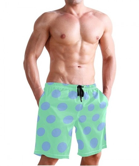 Board Shorts Purple White Polka Dots Men's Quick Dry Beach Shorts Swim Trunk Beachwear with Pockets - Color02 - CO18R2O708K