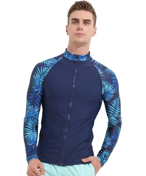 Rash Guards Men's Rash Guard Shirt Mens Long Sleeved T-Shirt Swimwear Wakeboard Floatsuit Tops UV Swimming Rashguard - A3 - C...