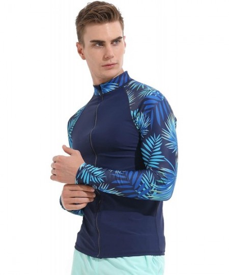 Rash Guards Men's Rash Guard Shirt Mens Long Sleeved T-Shirt Swimwear Wakeboard Floatsuit Tops UV Swimming Rashguard - A3 - C...