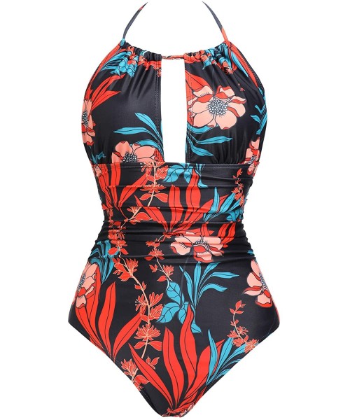 One-Pieces Women One Piece Swimsuit Tummy Control Swimwear V Neck Bathing Suit - Z-45 - CV18R820AY9