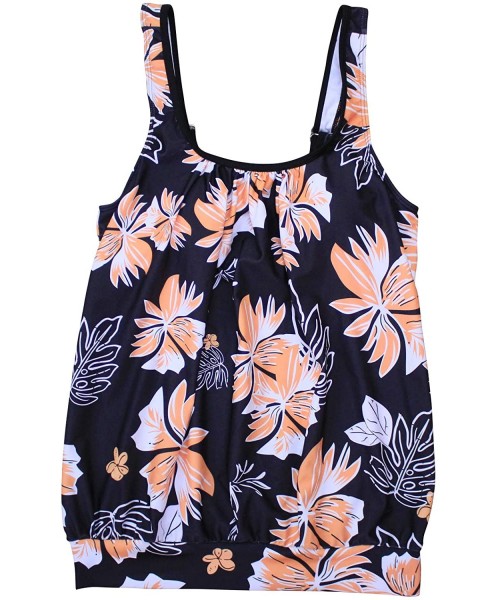 Sets Women's Floral Print Tankini Backless Swimsuit deep v Neck Plus Size Swimwear - S-print2 - CV192C3Q48O