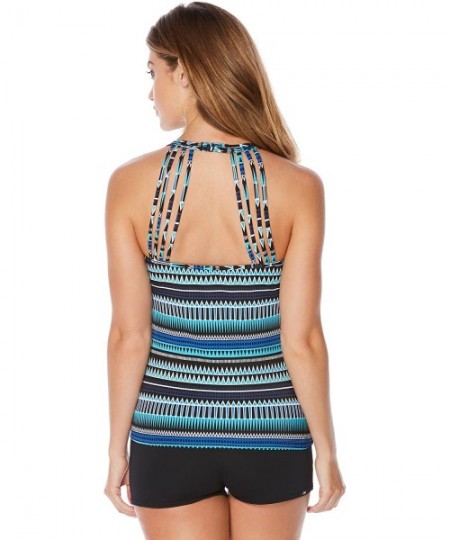 Tankinis Women's Tribal Essence Multi-Strap Tankini Top - Cobalt - CX1834CQU63