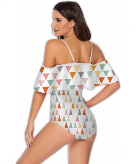 One-Pieces Sacral Chakra-Womens Flounce Off-Shoulder One-Piece Swimsuits Bathing Suit S - Multi 20 - CR199DUI8Q3