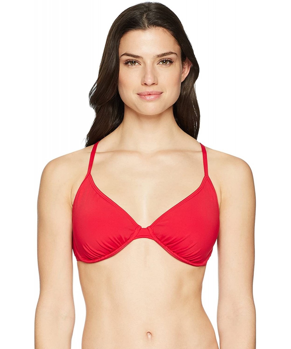 Tops Women's Hilary D- Dd- E- F Cup Underwire Bikini Top Swimsuit - So Soft Pimento - CR1869OZO3K