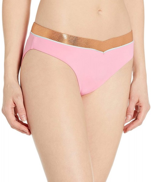 Tankinis Women's Banded Hipster Bikini Bottom - Pop Pink - CO18Y5CNY9W