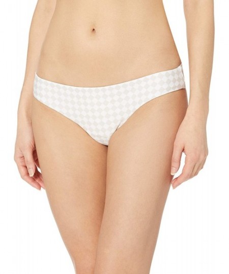 Bottoms Women's Ruched Retro Swimsuit Bikini Bottom - Checkmate Sand - C418L2W8I34