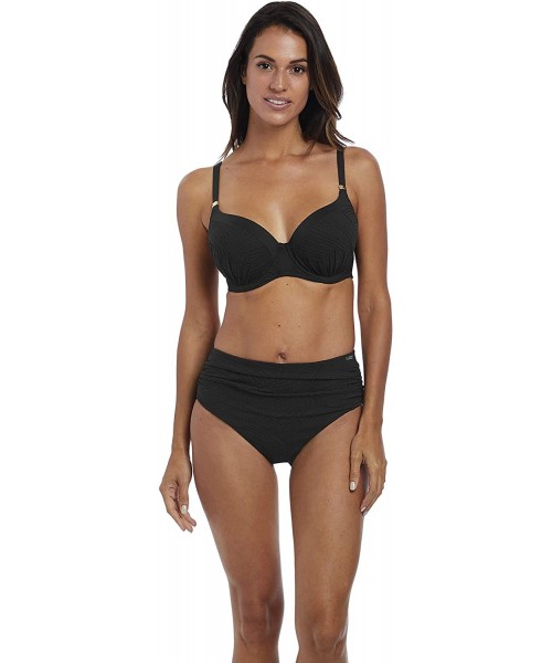 Tankinis Ottawa Deep Gather Bikini Bottom - Black - CT18LKICDL5