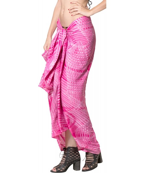 Cover-Ups Women's Hawaii Sarongs for Women Plus Size Beach Wrap Hand Tie Dye - Pink_f684 - CF187DE87X0