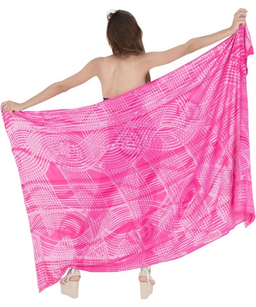 Cover-Ups Women's Hawaii Sarongs for Women Plus Size Beach Wrap Hand Tie Dye - Pink_f684 - CF187DE87X0