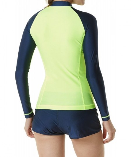 Rash Guards Women's UPF 50+ Zipper Rash Guard- Water Sufing Long Sleeve Swimsuit- UV/Sun Protection Swim Shirts Wetsuit Top -...