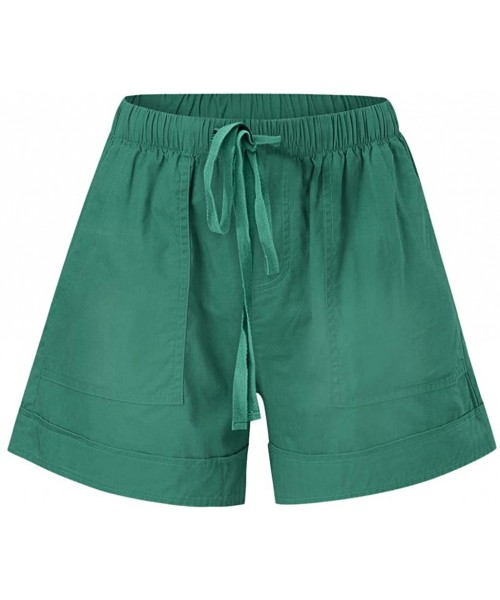 Board Shorts Comfy Drawstring Women Plus Shorts Elastic Waist - A Mint Green - CB190X6LTAO